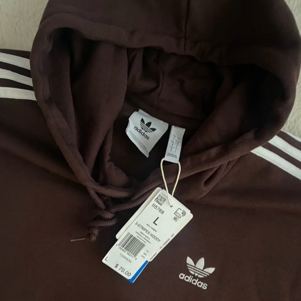 Men’s Adidas Hoodie, Brown, Size Large, NWT - Picture 2 of 6